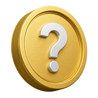 Signo de pregunta sobre una moneda de oro en 3D utilizado como elemento decorativo en la sección de preguntas frecuentes